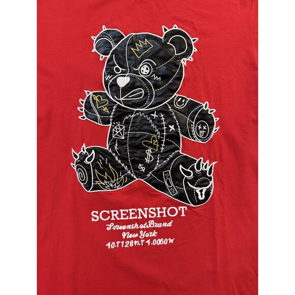 Screenshot Shirt Mens Medium Red Bear Graphic New York Coordinates Streetwear - Picture 2 of 8